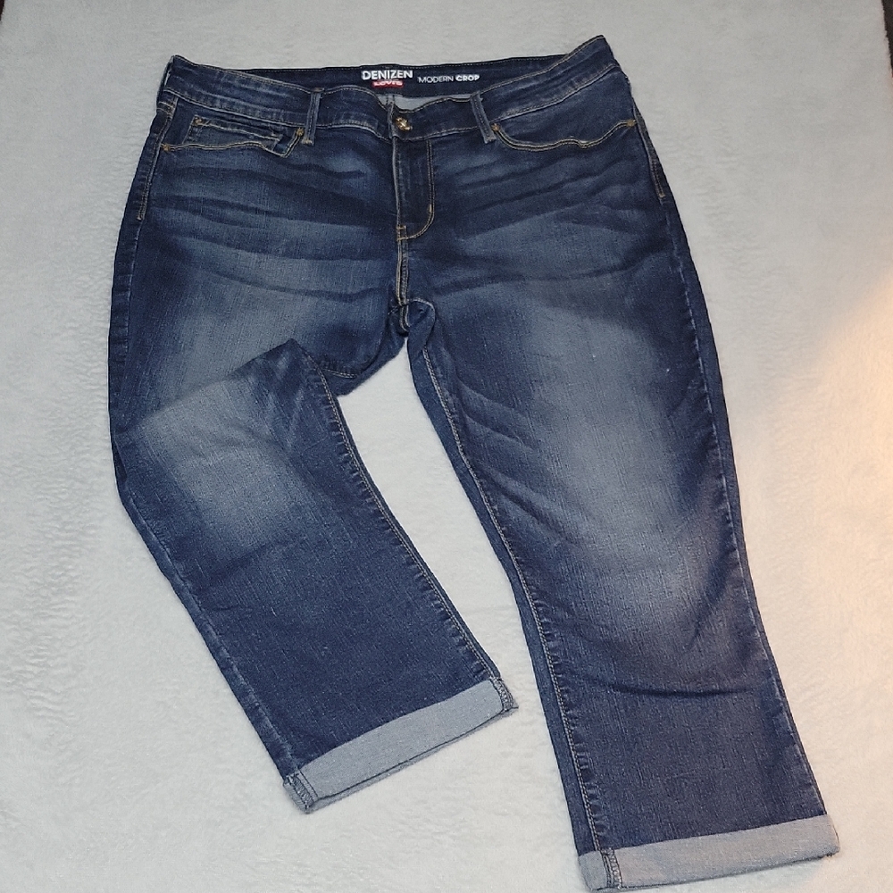 Denizen Levis Modern Crop Jeans Womens 16 Dark Wash Stretch Denim Crop